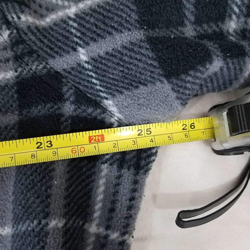 Freedom Foundry Plaid Shirt Jacket Mens XL Gray Black Excellent Sherpa Lined